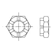 Гайка шестигранная прорезная и корончатая низкая, класс точности А ГОСТ 5933-73 - 2 Гайка шестигранная прорезная и корончатая низкая, класс точности А ГОСТ 5933-73 - фото - 2