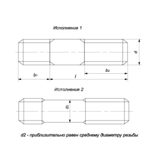 Шпилька с ввинчиваемым концом, класс точности А ГОСТ 22033-76 - фото - 1