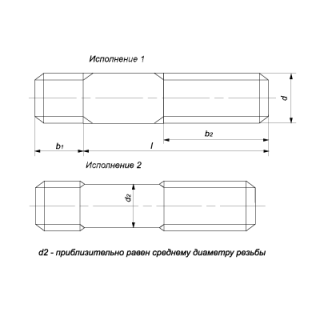 Шпилька с ввинчиваемым концом, класс точности А ГОСТ 22037-76 - фото - 1
